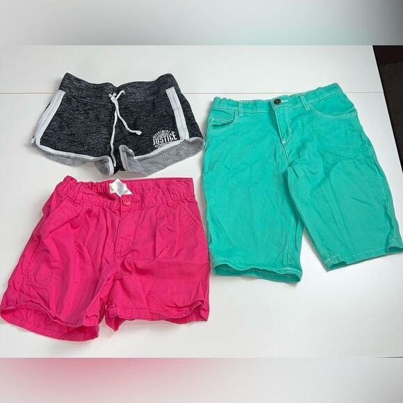 Carter’s OshKosh Justice Girls Size 8 Chino & Sweat Shorts Bundle EUC - Picture 1 of 8